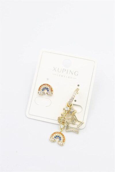 atastore2017 Rainbow charm earrings - gold