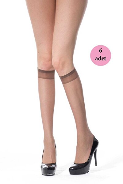 atastore2017 6 Pieces Thin Below Knee Socks 20 denier 86 Mink