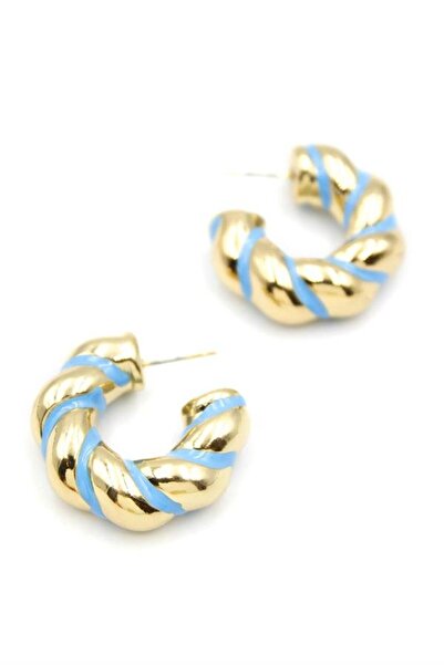 atastore2017 Enameled Hoop Earrings - Blue