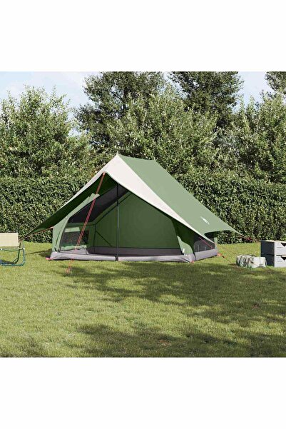 vidaxl Cort de Familie cu acoperis Verde si alb 256 x 256 x 185 cm