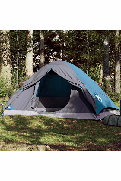 vidaxl Cort de camping cupola pentru 4 persoane, albastru, impermeabil