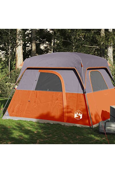vidaxl Cabina cort de camping, 4 persoane, portocaliu, impermeabil