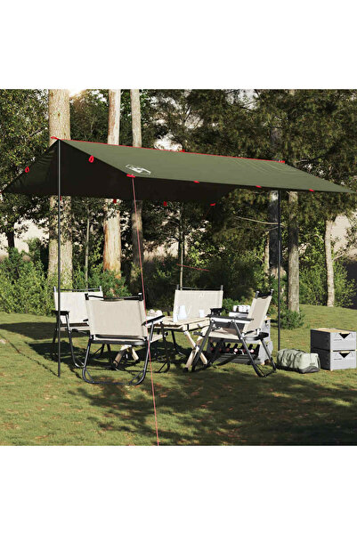 vidaxl Prelata de camping, verde masliniu, 366x306 cm, impermeabila
