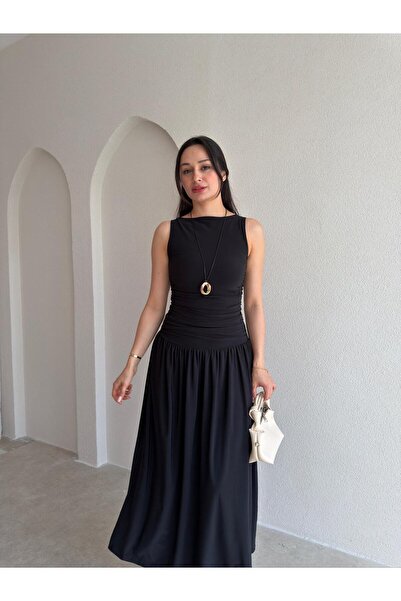Mooi Butik Rochie midi GOBLIN 5504 - Negru