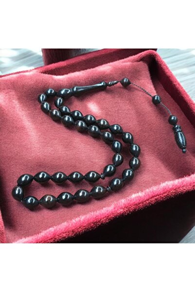 İnan Tesbih Tăietură de arbore de abanos 9x12 mm Sistem de mătănii cu ciucuri