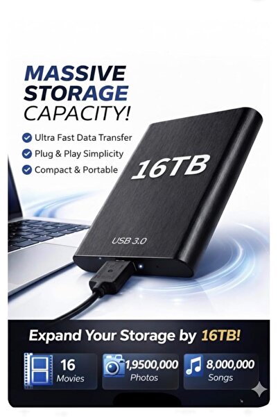 Generic SSD Solid State Drive 16TB, External Hard Drive USB 3.0, Portable, Ul...