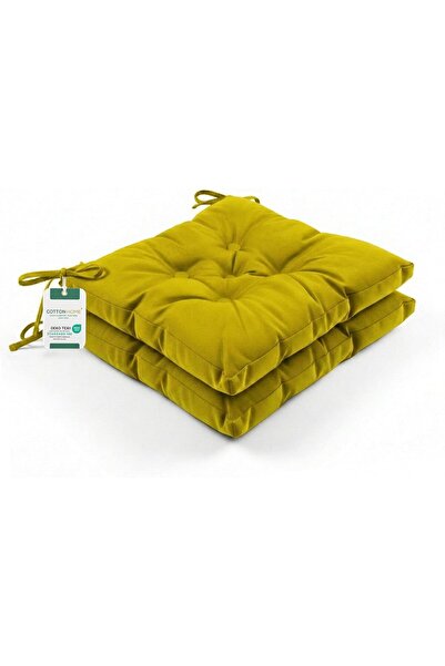 COTTON HOME Quilted Canvas Chair Pads, Pack of 2, Soft Seat Cushion Pads for ...