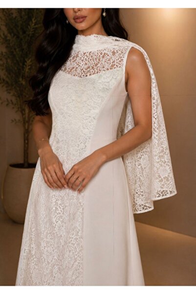 BROOKLYN STYLE Women's Evening Dress with Luxurious Lace and Satin Integrated...