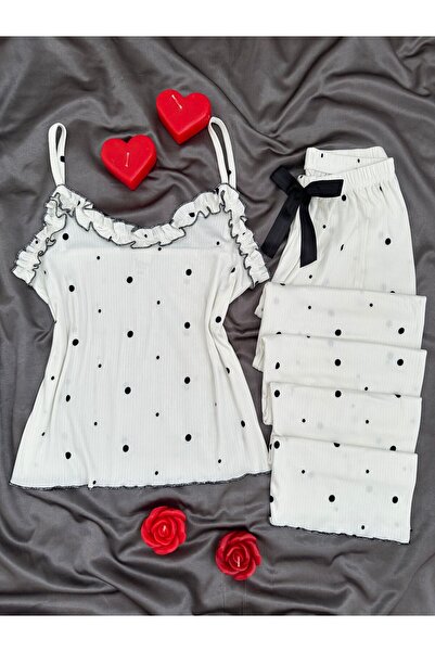 Lena Homewears Women's Strappy Frilly Pajama Set