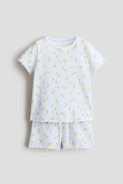 H&M Pamuklu ve Baskılı Pijama Takımı
