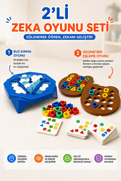M&H 2'li Oyun Seti Buz Krallığı ve Geometrik Eşleme Oyunu - Eğitici ve Öğreti...