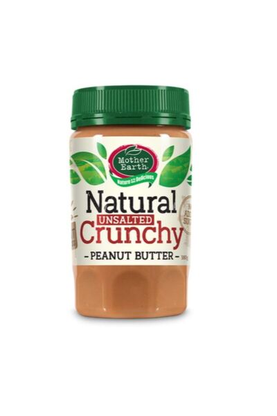 Mother Earth Crunchy Peanut Butter Unsalted 380g