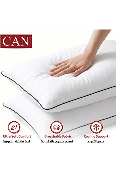 CAN Luxury Hotel Quality Pillows Pack of 2 - Premium 3D Microfiber Filling with Breathable Cover - Best for Side, Back and Stomach Sleepers - Orthopedic Bed Pillows (2, Queen)