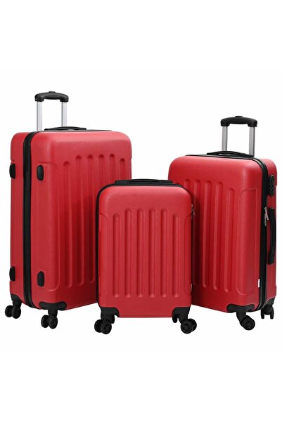 vidaxl Valiză cu blocare 3 pcs Roșu 50 x 31 x 78 cm Plastic ABS