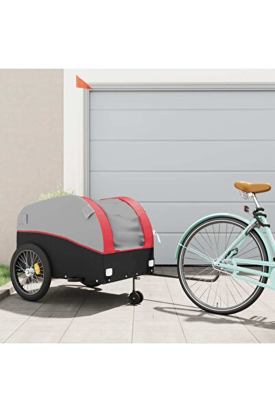 vidaxl Bicycle trailer, black and red, 45 kg, iron