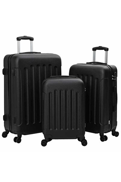 vidaxl Suitcase with lock 3 pcs Black 50 x 31 x 78 cm ABS plastic