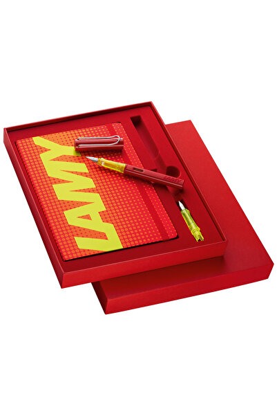 Lamy AL-star 022 glossy red Σετ Πένας Fine+Σημειωματάριο
