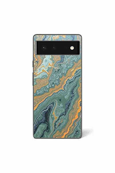 OEM Husa compatibila cu Google Pixel 6 Silicon Gel Tpu Model Forest Flame Marble