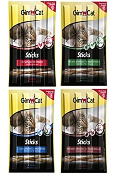 Yıldızan Nzr beautestore Gimcat Sticks أعواد مكافأة للقطط، مزيج ممتاز من 4 قط...