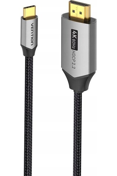 OEM Cablu Vention USB-C la HDMI 4K@60Hz Împletit 2m Gri