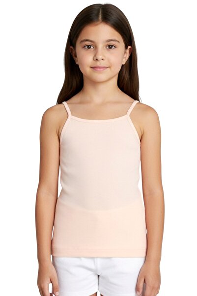 hadiora Girl's Powder Pink Cotton Plain Undershirt with String Straps