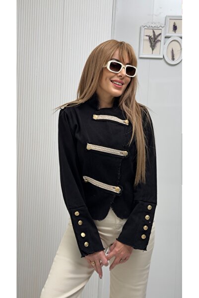 ModayButik Retro Line Gold Şerit Ceket
