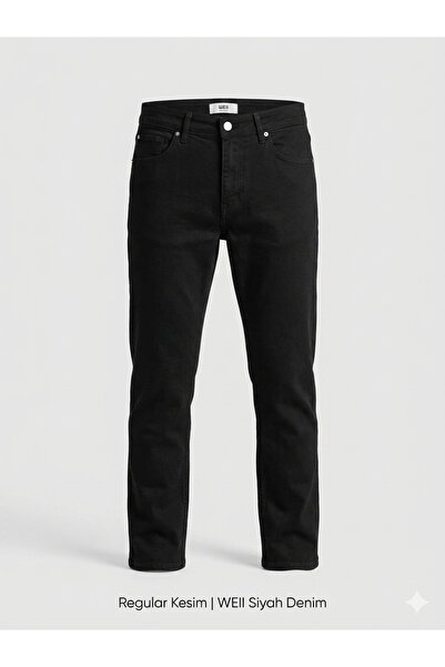 More Black We11 Regular Cut Black Trousers