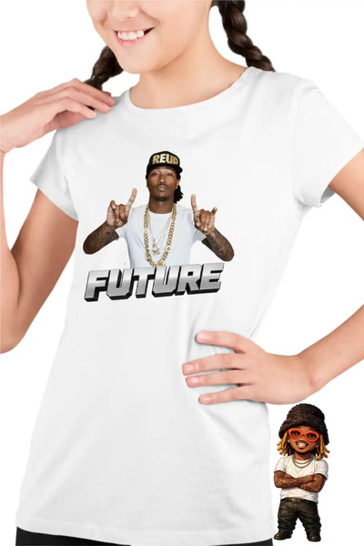 OEM Детска тениска за момичета с надпис  "Future REUP Rapper "
