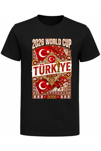 Efendioğlu Design تي شيرت قطني مطبوع عليه نمط عثماني عتيق لكأس العالم 2026 في...