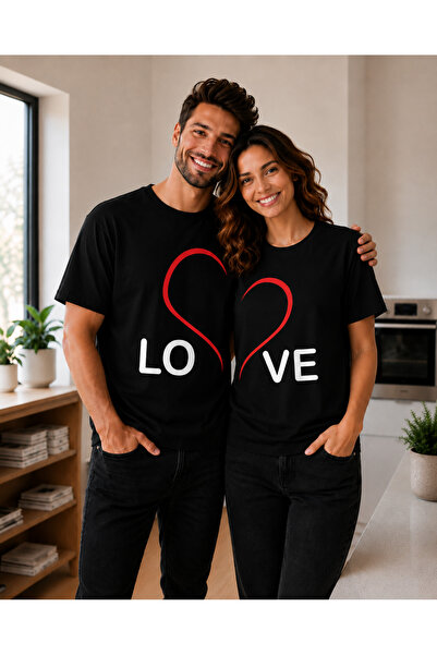 VODEXA Μπλουζάκι Unisex Oversize LOV με στάμπα, 100% βαμβακερό, άνετη εφαρμογ...