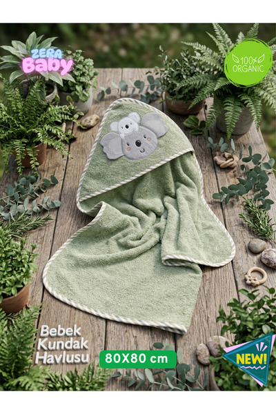 zera collection Bebek Kundak Havlu %100 Organik Pamuk