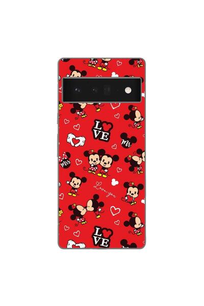 OEM Husa compatibila cu Google Pixel 6 Pro Silicon Gel Tpu Model Mickey Love ...