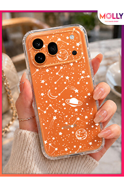 Molly HONOR 600 PRO İçin Şeffaf Midnight Cosmos Desenli Silikon Kılıf