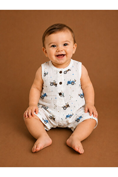 L'Olivier Muslin Baby Boy Rompers