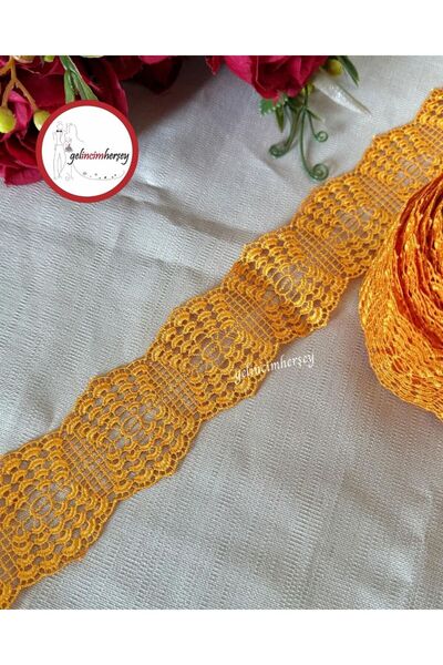 Gelincimherşey Turuncu Ara Model Dantel Güpür 6 cm 4.5 Metre