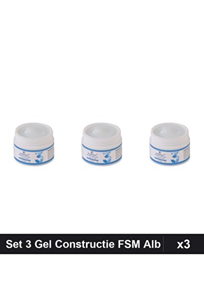 FSM Set 3 Gel Constructie UV LED 50g Alb Laptos Nr.03, Builder Unghii