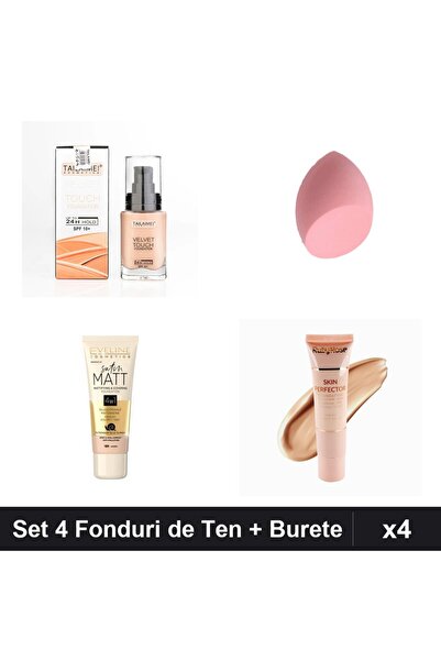 TLM Set 4 Fonduri de Ten Velvet Touch & Eveline Cosmetics, Nuante 106 101, + ...