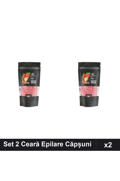 global fashion Set 2 Ceară pentru Epilare Film Wax 100g, Căpșuni, Epilat Prof...