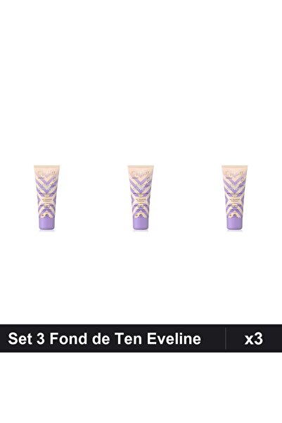 Eveline Set 3 Fond de Ten Better than Perfect 02 Light-Vanilla 30ml