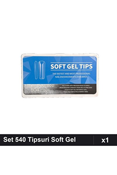 NAİLS Set 540 Tipsuri Soft Gel, 12 Mărimi, Unghii Artificiale, Manichiură Pro...