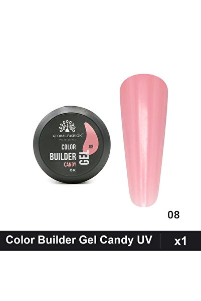 global fashion Color Builder Gel UV 15g, Nr.08 Candy, Constructie Unghii