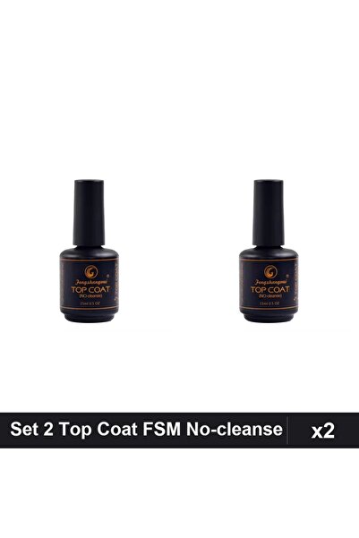 FSM Set 2 Top Coat No-cleanse 15ml, Lac Finisare Unghii Gel UV/LED