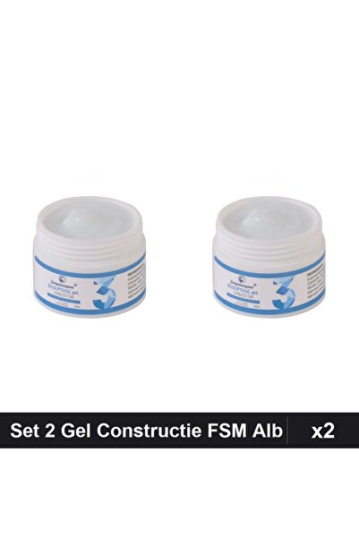 FSM Set 2 Gel Constructie UV LED 50g, Nr.03 Alb Laptos, Sculpting Manichiura