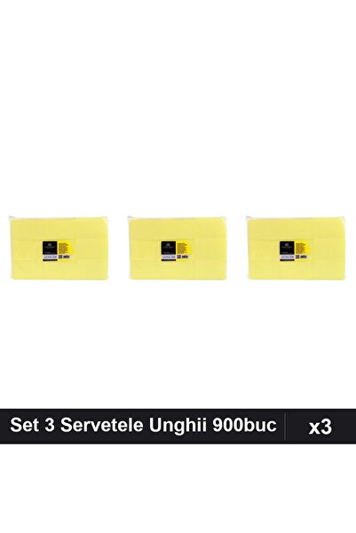 NAİLS Set 3 Servetele Fără Scame Unghii 900buc Galben, Manichiură Profesională