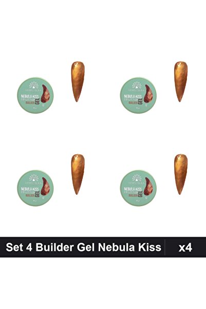 global fashion Set 4 Builder Gel Nebula Kiss 15g, Constructie Unghii Gel UV/LED