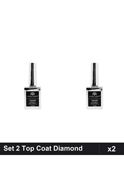 global fashion Set of 2 Diamond Top Coat Without Dispersion Layer 15ml, UV/LE...