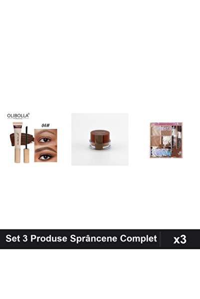 OLİBOLLA Set of 3 Eyebrow Products - Chocolate Mascara, Ruby Rose Gel, SevenC...