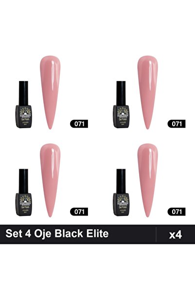 global fashion Set 4 Oje Semipermanente Black Elite 8ml, Manichiura UV/LED Pr...