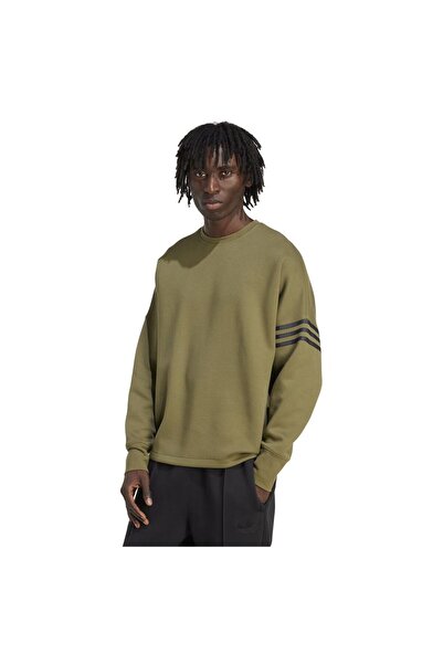 adidas Ανδρικό Φούτερ Νεοκλασικό Oversized με Στρογγυλή Λαιμόκοψη, Μείγμα Βαμ...