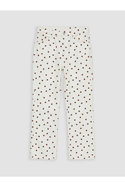 LC Waikiki Nevavm Crop Flare Polka Dot Women's Jean Pants with a Difference